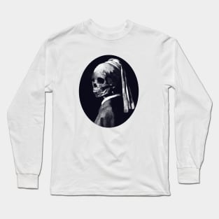 Skull Girl with a Pearl Earring Long Sleeve T-Shirt